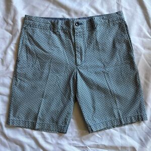 Banana Republic Aiden Blue Geo-Print Flat Front Shorts Size 35